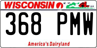 WI license plate 368PMW