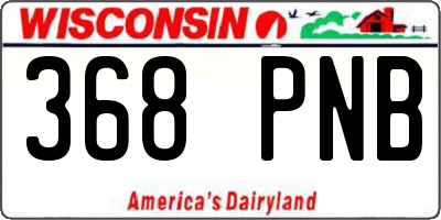 WI license plate 368PNB