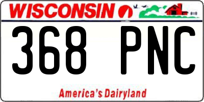 WI license plate 368PNC