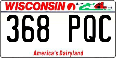 WI license plate 368PQC
