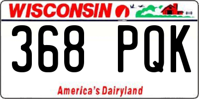 WI license plate 368PQK