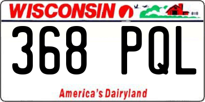 WI license plate 368PQL