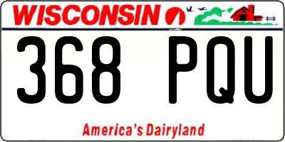 WI license plate 368PQU
