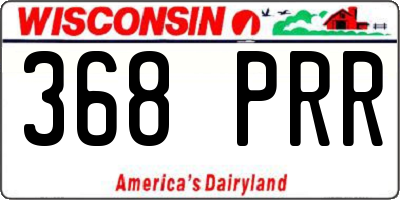 WI license plate 368PRR