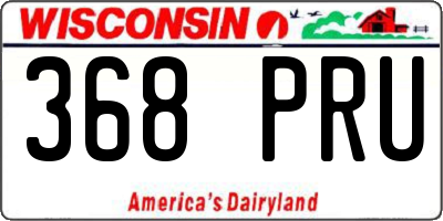 WI license plate 368PRU