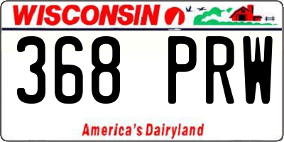WI license plate 368PRW