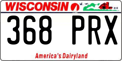WI license plate 368PRX