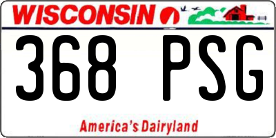 WI license plate 368PSG