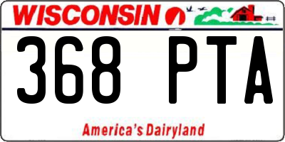 WI license plate 368PTA