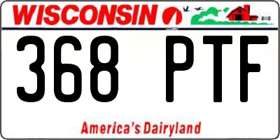 WI license plate 368PTF