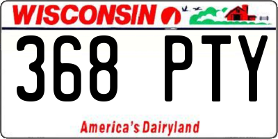 WI license plate 368PTY