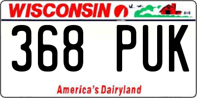 WI license plate 368PUK