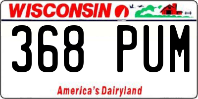 WI license plate 368PUM