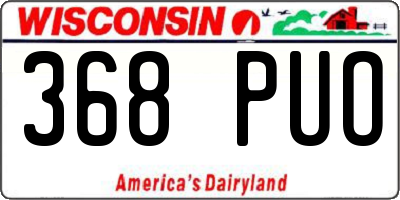 WI license plate 368PUO