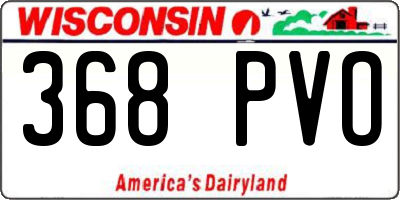 WI license plate 368PVO