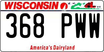 WI license plate 368PWW