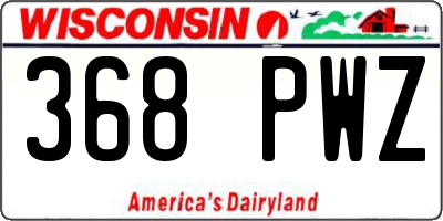 WI license plate 368PWZ