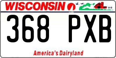WI license plate 368PXB