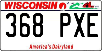 WI license plate 368PXE
