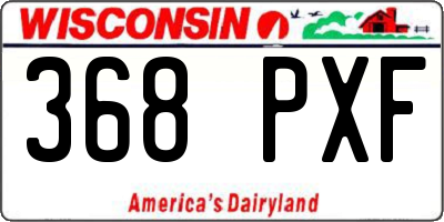 WI license plate 368PXF