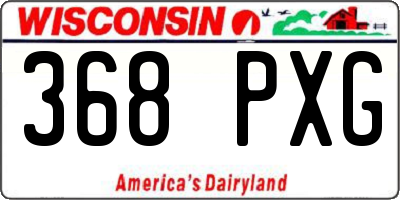 WI license plate 368PXG