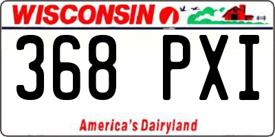 WI license plate 368PXI