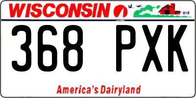 WI license plate 368PXK