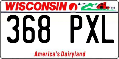 WI license plate 368PXL