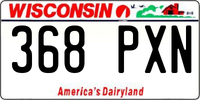 WI license plate 368PXN
