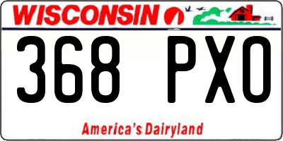 WI license plate 368PXO
