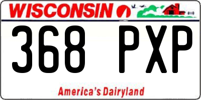 WI license plate 368PXP