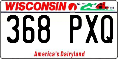 WI license plate 368PXQ