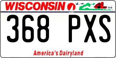 WI license plate 368PXS