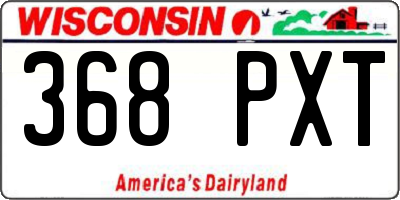WI license plate 368PXT