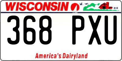 WI license plate 368PXU