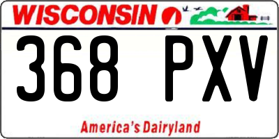 WI license plate 368PXV