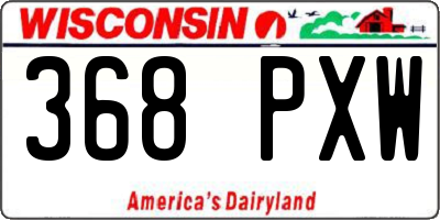 WI license plate 368PXW