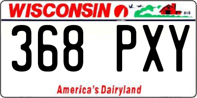 WI license plate 368PXY