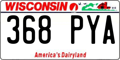 WI license plate 368PYA