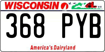 WI license plate 368PYB