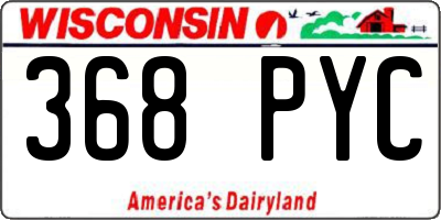 WI license plate 368PYC