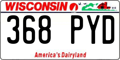 WI license plate 368PYD