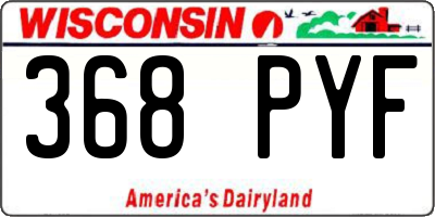 WI license plate 368PYF