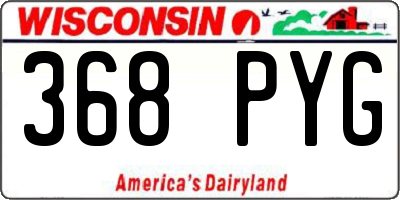 WI license plate 368PYG