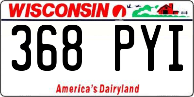 WI license plate 368PYI