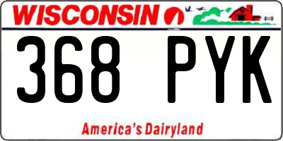 WI license plate 368PYK