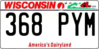 WI license plate 368PYM