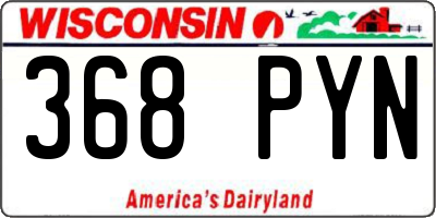 WI license plate 368PYN