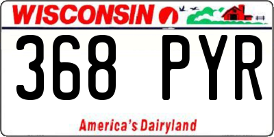 WI license plate 368PYR