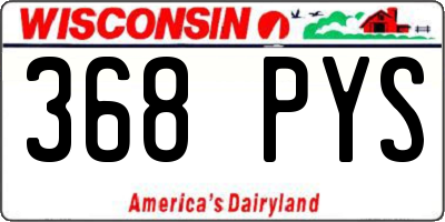 WI license plate 368PYS
